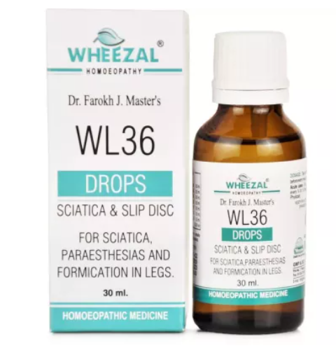 Wheezal Homeopathic WL36 Sciatica And Slip Disc Drop (30ml)