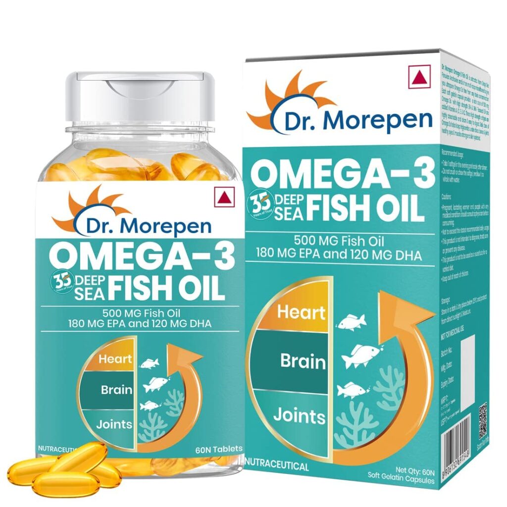 Dr. Morepen Omega 3 Deep Sea Fish Oil (60 Softgels)