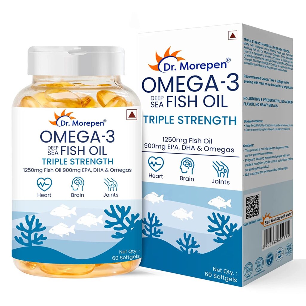 Dr Morepen Omega-3 Deep Sea Fish Oil Triple Strength (60 Softgels)