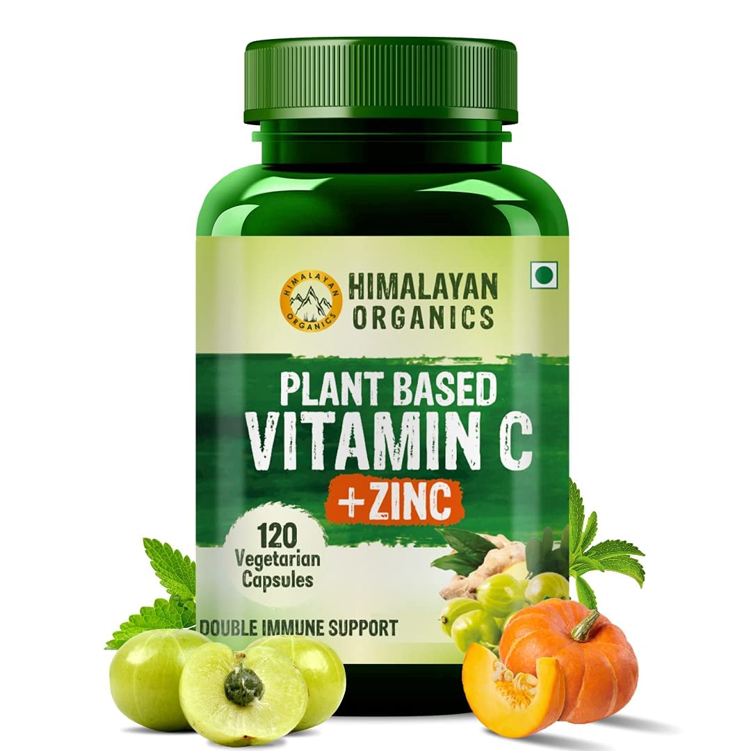 Himalayan Organics Plant Based Vitamin C with Zinc (120 Capsules)