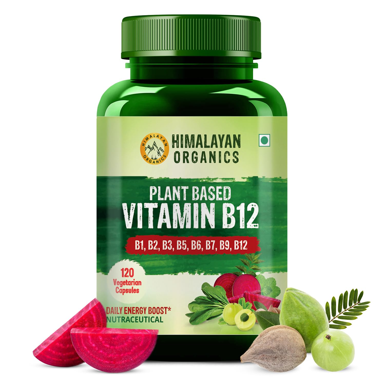 Himalayan Organics Plant Based Vitamin B-12 (120 Veg Capsules)