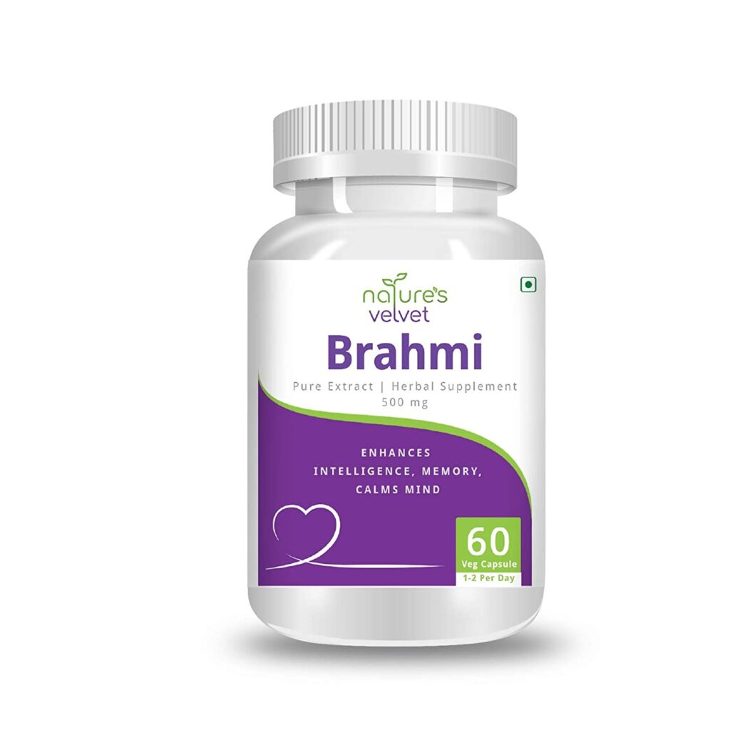 Nature’s Velvet Lifecare Brahmi 500 mg, (60 Veg Capsules)