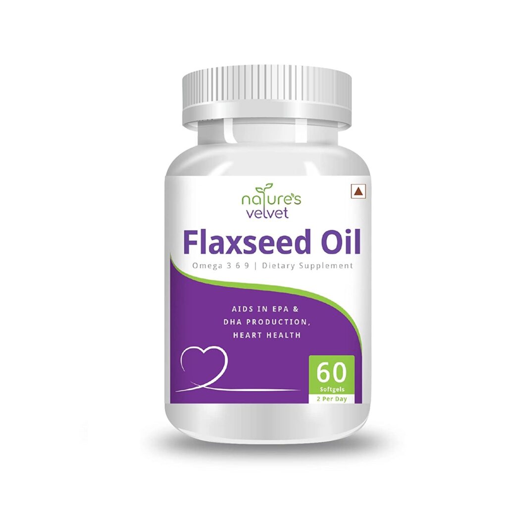 Nature’s Velvet FlaxSeed Oil 1000mg(Omega 3-6-9) (60 Softgel)