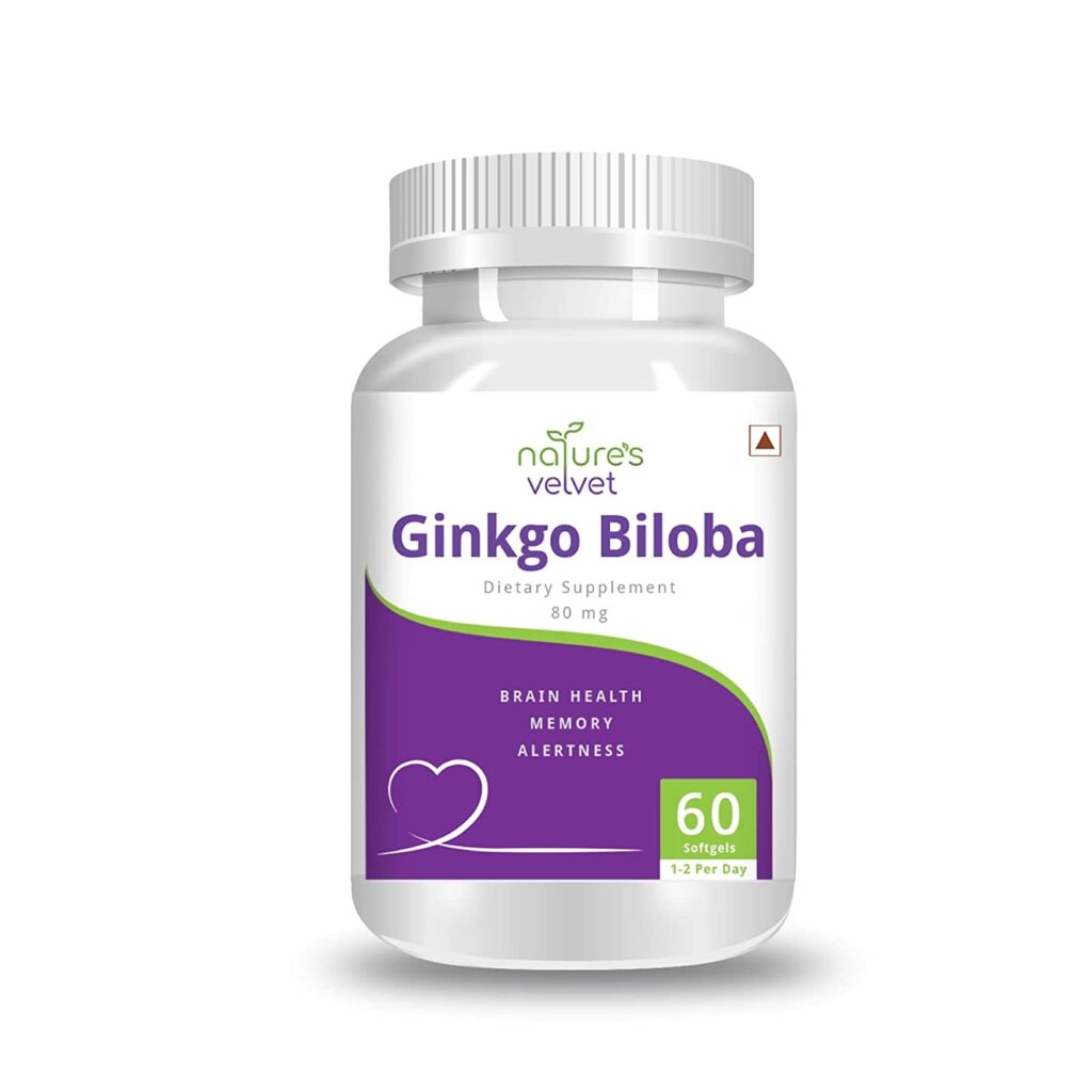 Natures Velvet Lifecare Ginkgo Biloba Extract 80mg, (60 Capsules)