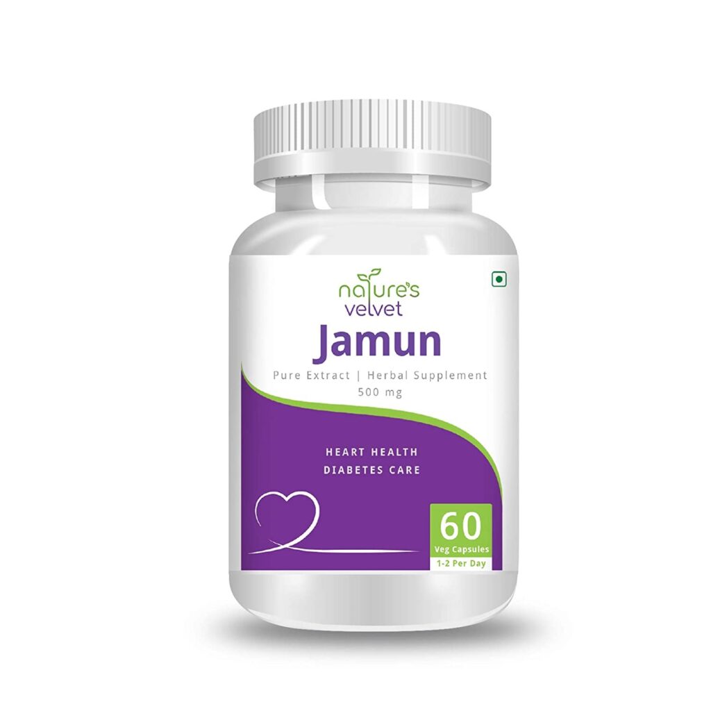 Natures Velvet Lifecare Jamun Pure Extract 500 mg, (60 Veggie Capsules)