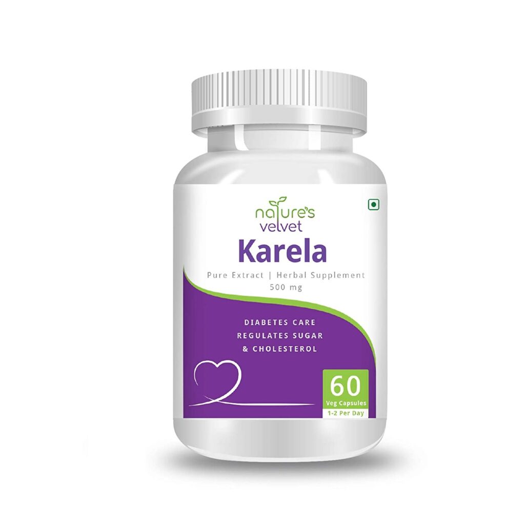 Natures Velvet Lifecare Karela Pure Extract 500 mg, (60 Veggie Capsules)