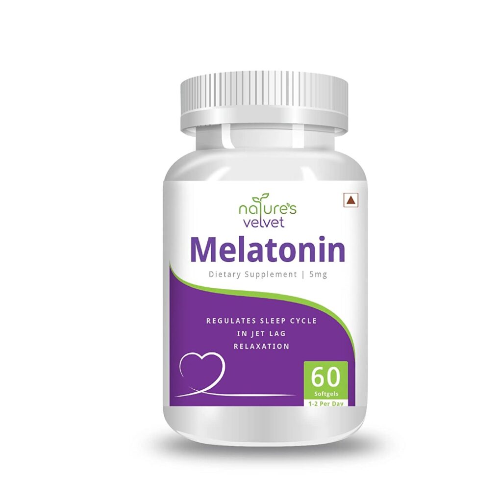 Nature’s Velvet Melatonin Softgels 5 Mg for Sleep – (60 SoftGels)