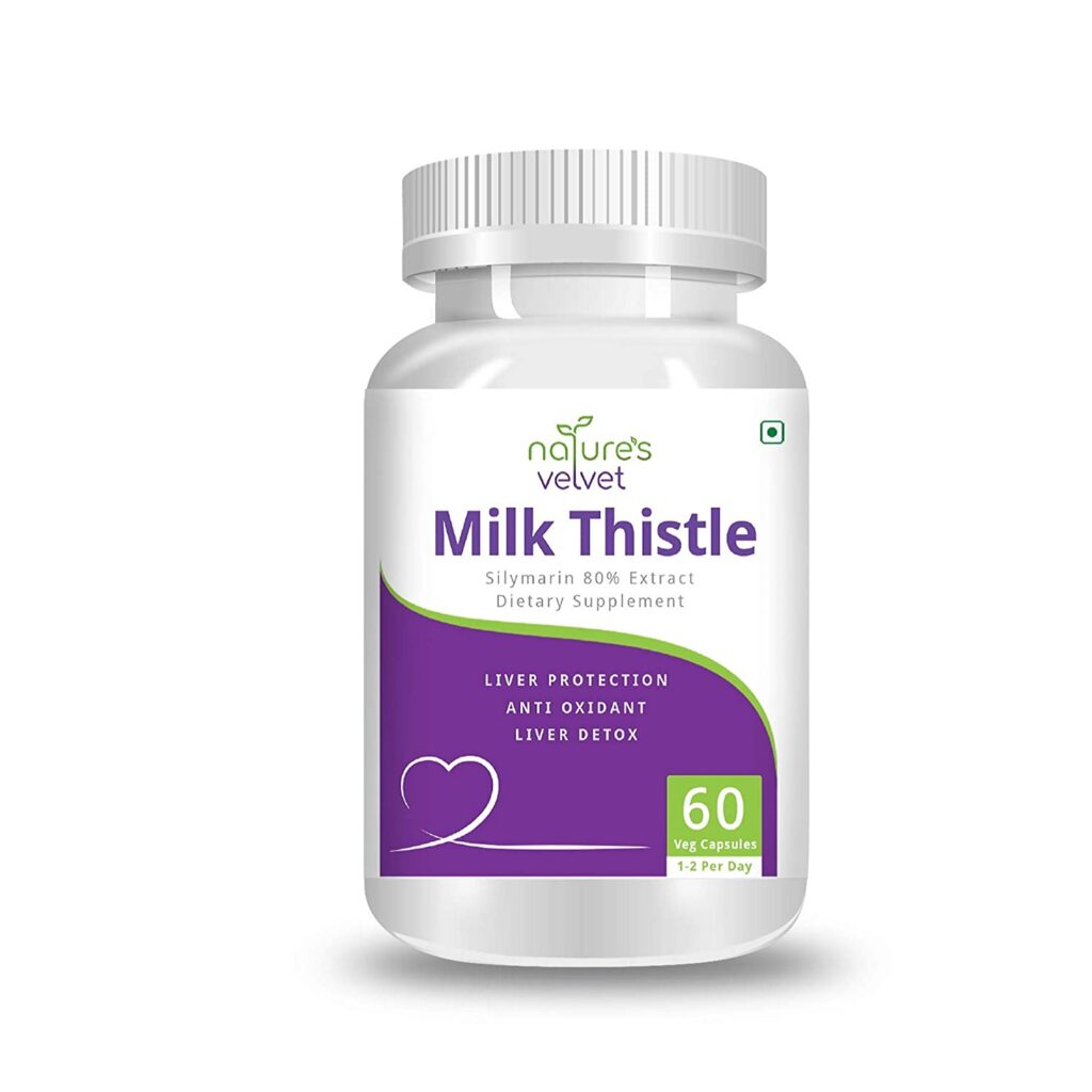 Nature’s Velvet Milk Thistle 80% Silymarin Pure Extract – (60 Veg Capsules)