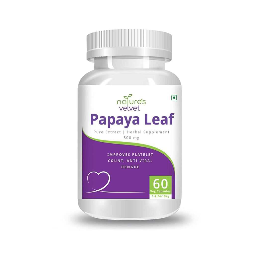 Nature’s Velvet Papaya Leaf Extract 500 mg – (60 Veg Capsules)