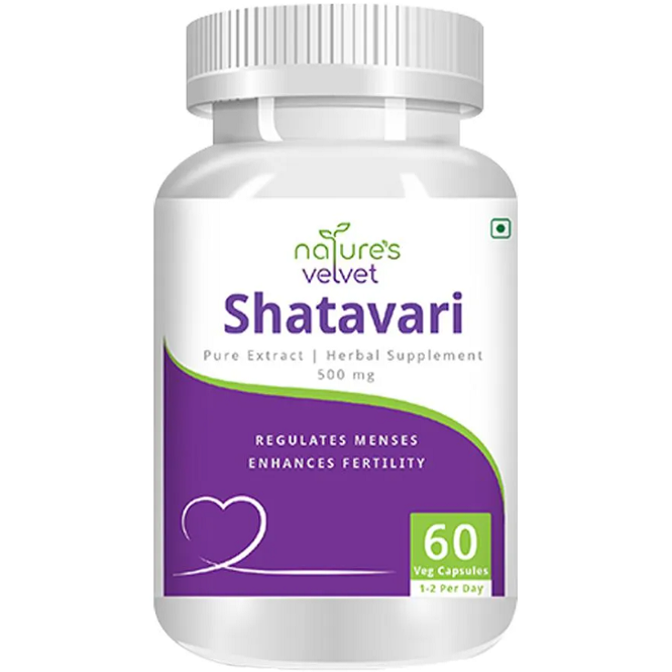 Natures Velvet Pure extract shatavari 500mg – (60 Capsules)