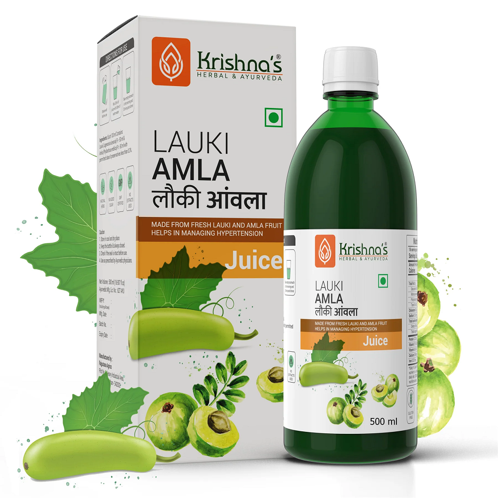 Krishna’s Lauki Amla Juice – (500 ML) For Digestive System| Helpful In Sugar Levels