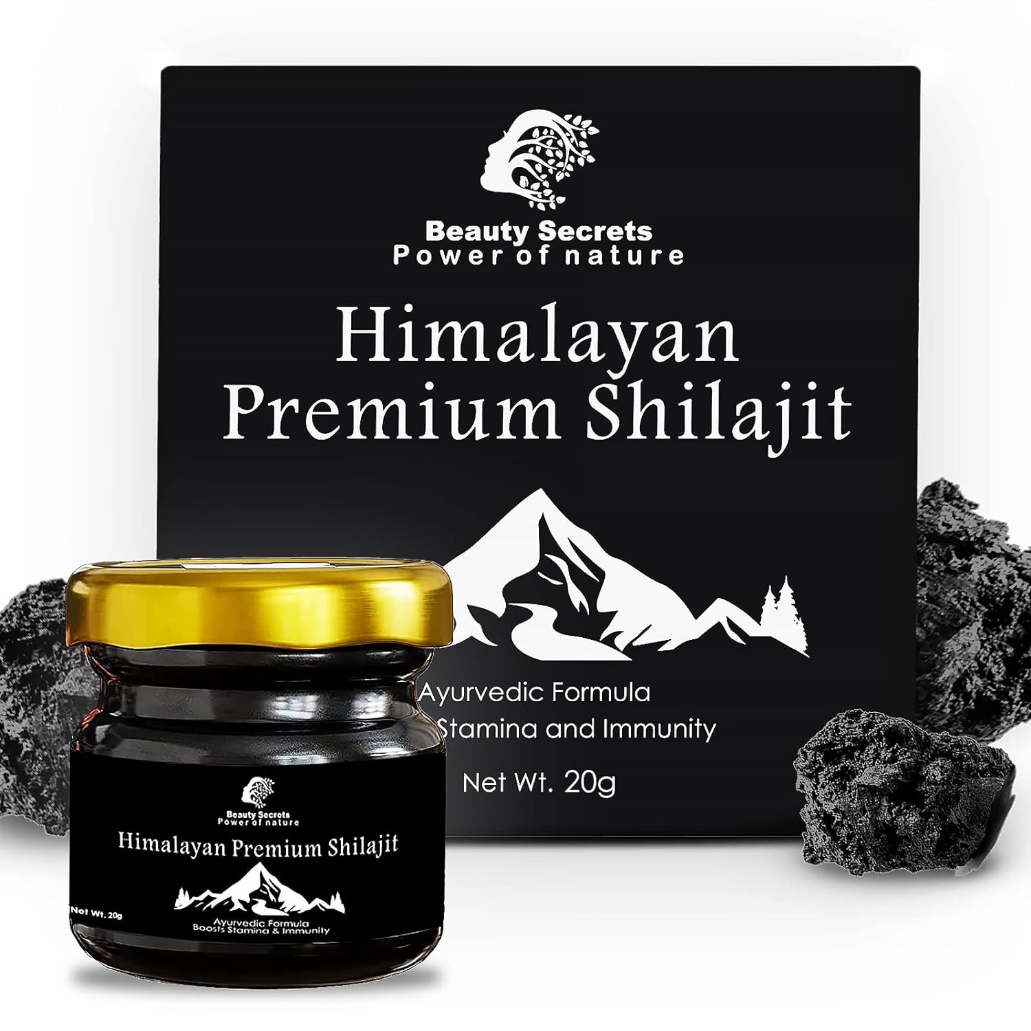 Beauty Secrets Pure Himalayan Ayurvedic Shudh Raw Shilajit Resin (Shilajeet Original) for Men & Women | Boosts Strength, Performance, Immunity, Focus & Metabolism | Purified and Filtered 20 Gms