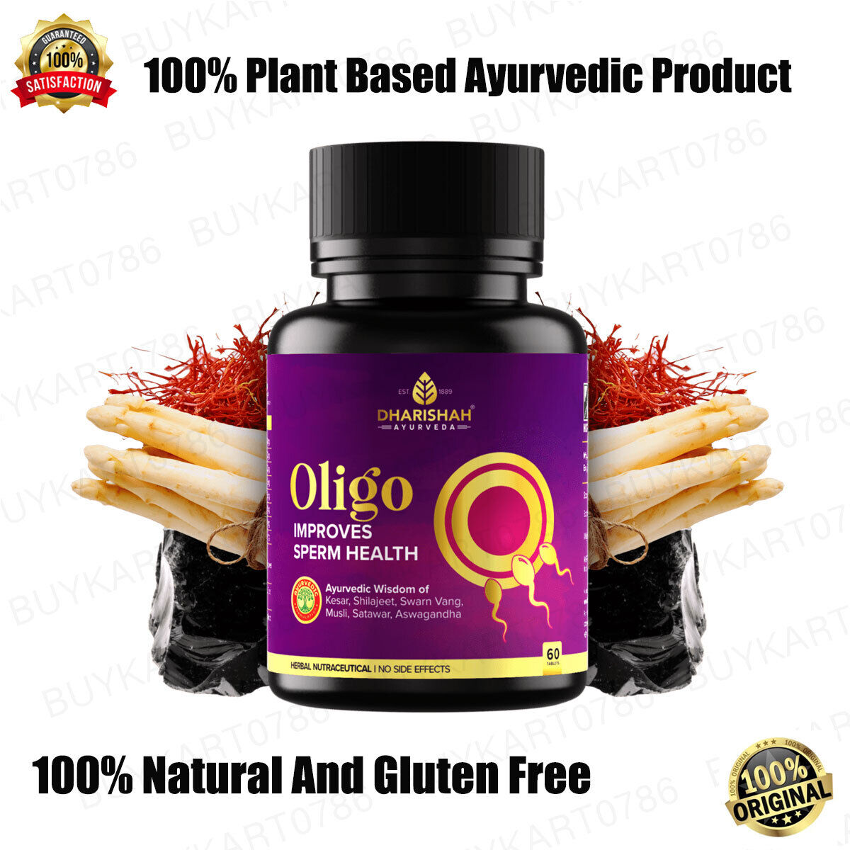 Dharishah Ayurveda Oligo 60 Tablets – Improves Male Fertility And Sperm Count