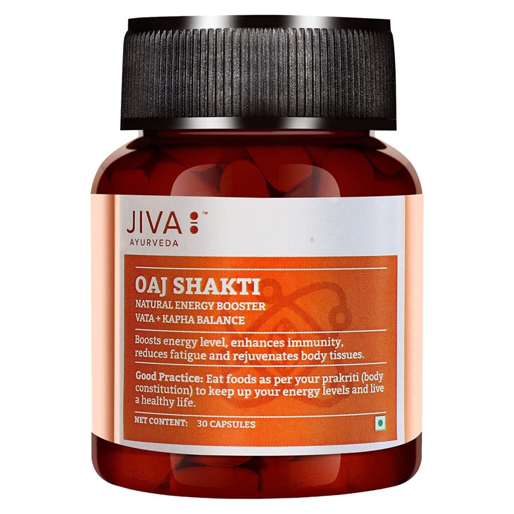 Jiva Ayurveda Oaj Shakti (30 Capsules) For energy levels, physical and mental performance, overall wellbeing