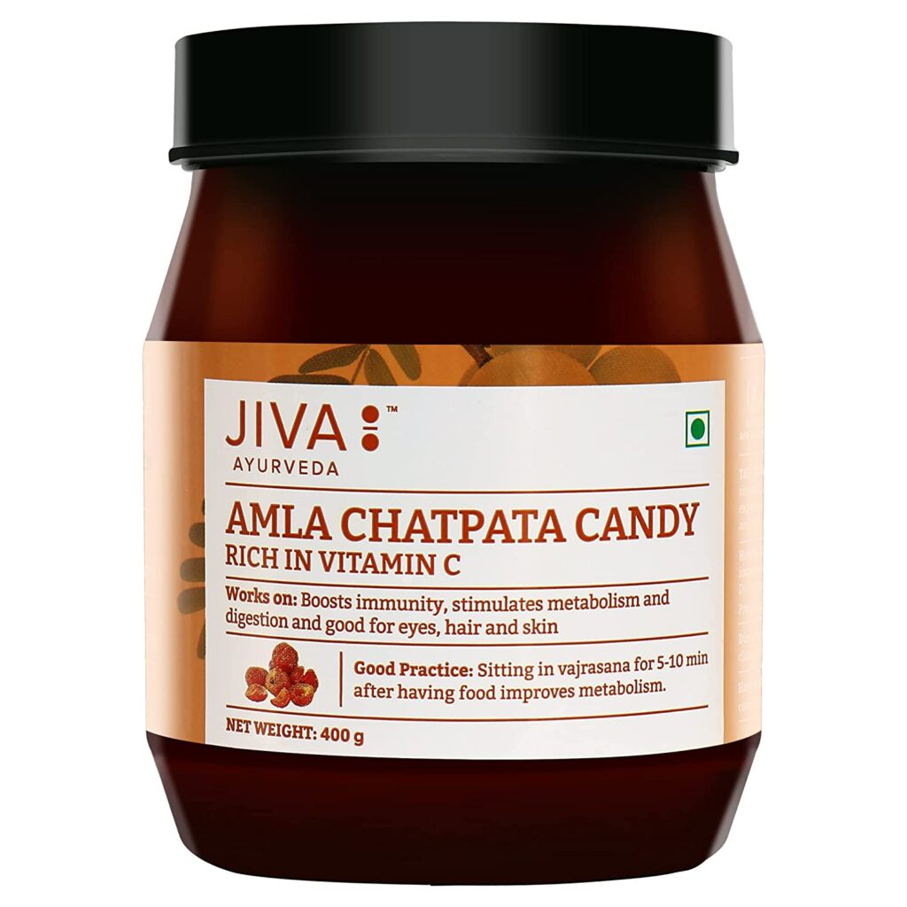 Jiva Ayurveda Chatpata Amla Candy – 400 g For Digestion, immune system, Stimulating Metabolsim