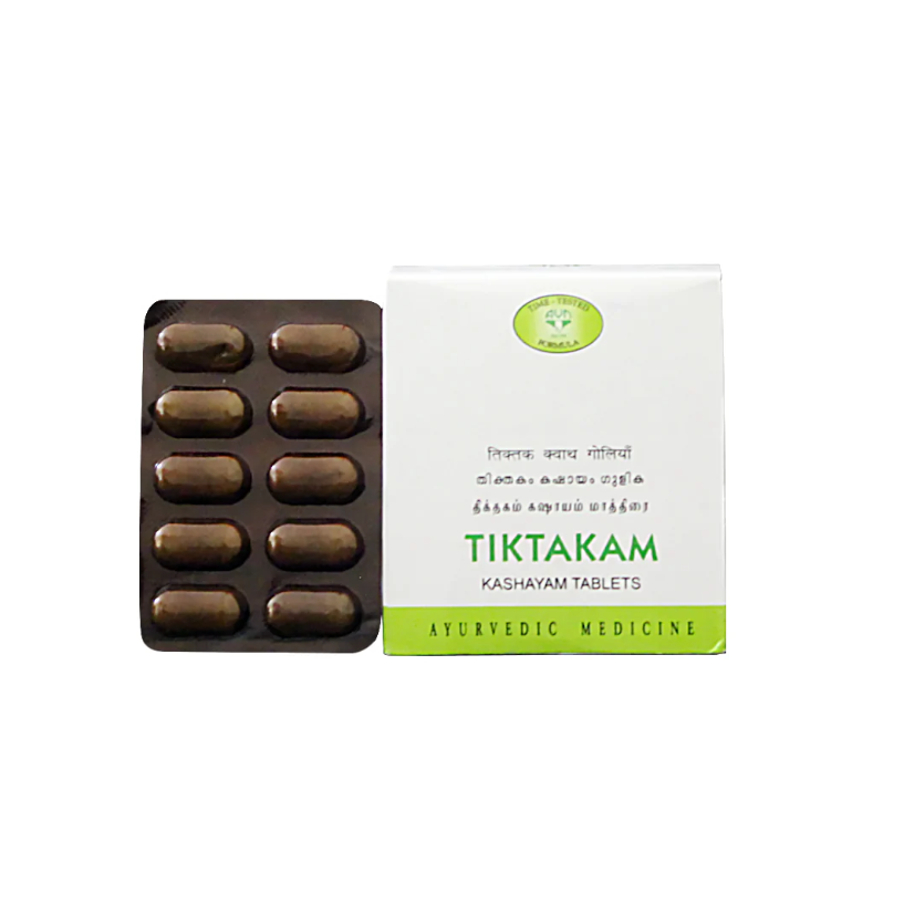 AVN AYURVEDA TIKTAKAM KASHAYAM TABLETS – 120 NOS For skin diseases, fistula tracts, leucorrhoea