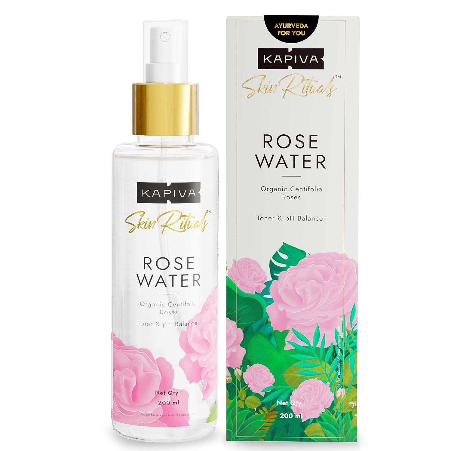 Kapiva Organic Rose Water/Gulab Jal Spray (200 ml)