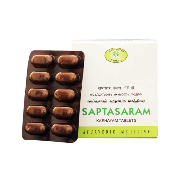 AVN AYURVEDA SAPTASARAM KASHAYAM TABLETS – 120 NOS For hip pain, lower back pain, constipation