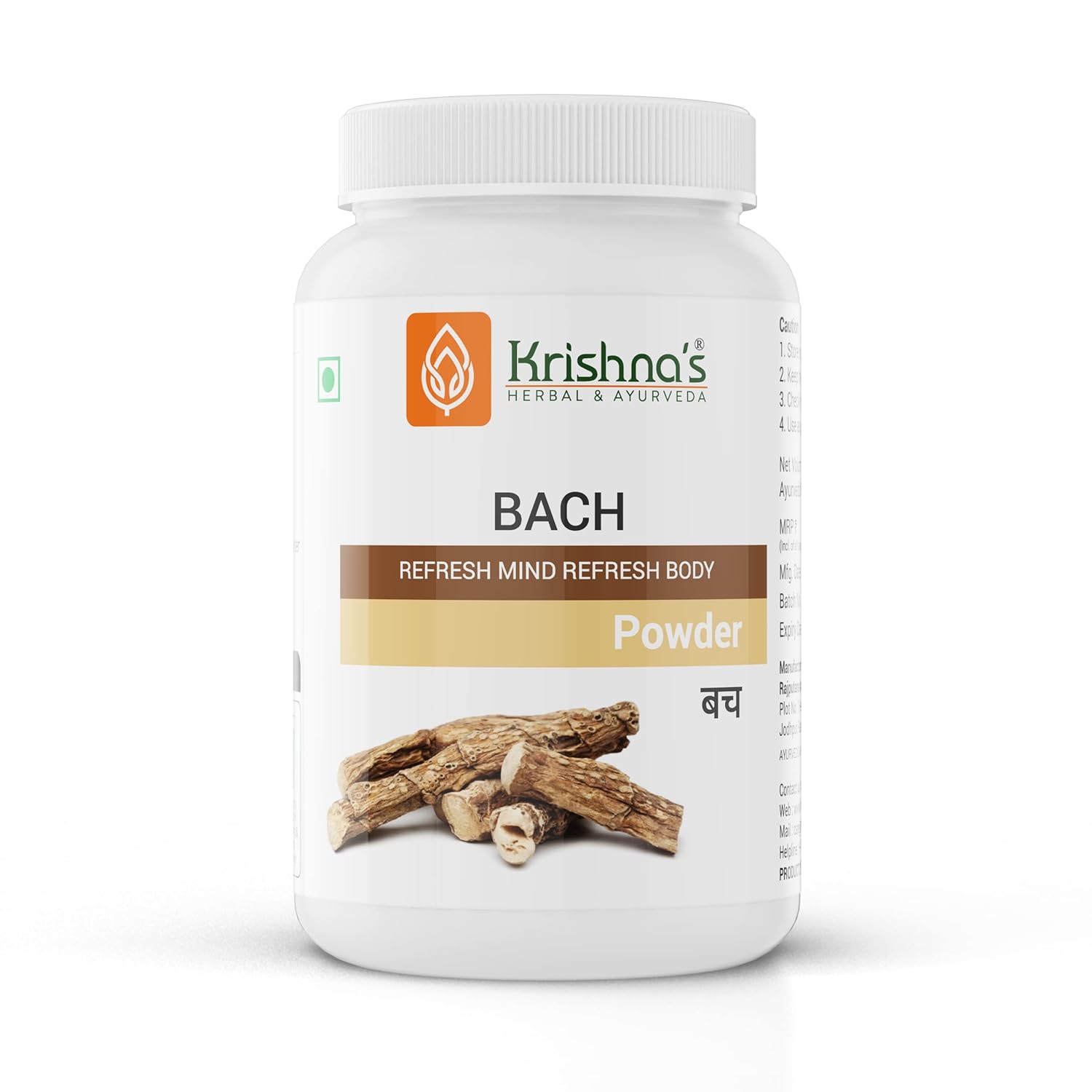 Krishna’s Bach Vacha Powder (Acorus Calamus) Sweet Flag Powder – (100 gram)