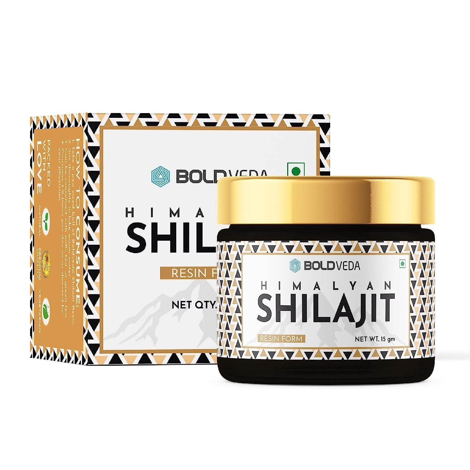 BOLDVEDA Shilajit Resin Pure Himalayan Shilajeet Resin 15g – Supports Performance, Endurance & Stamina – Helps with Immunity, Energy & Metabolism – 15g