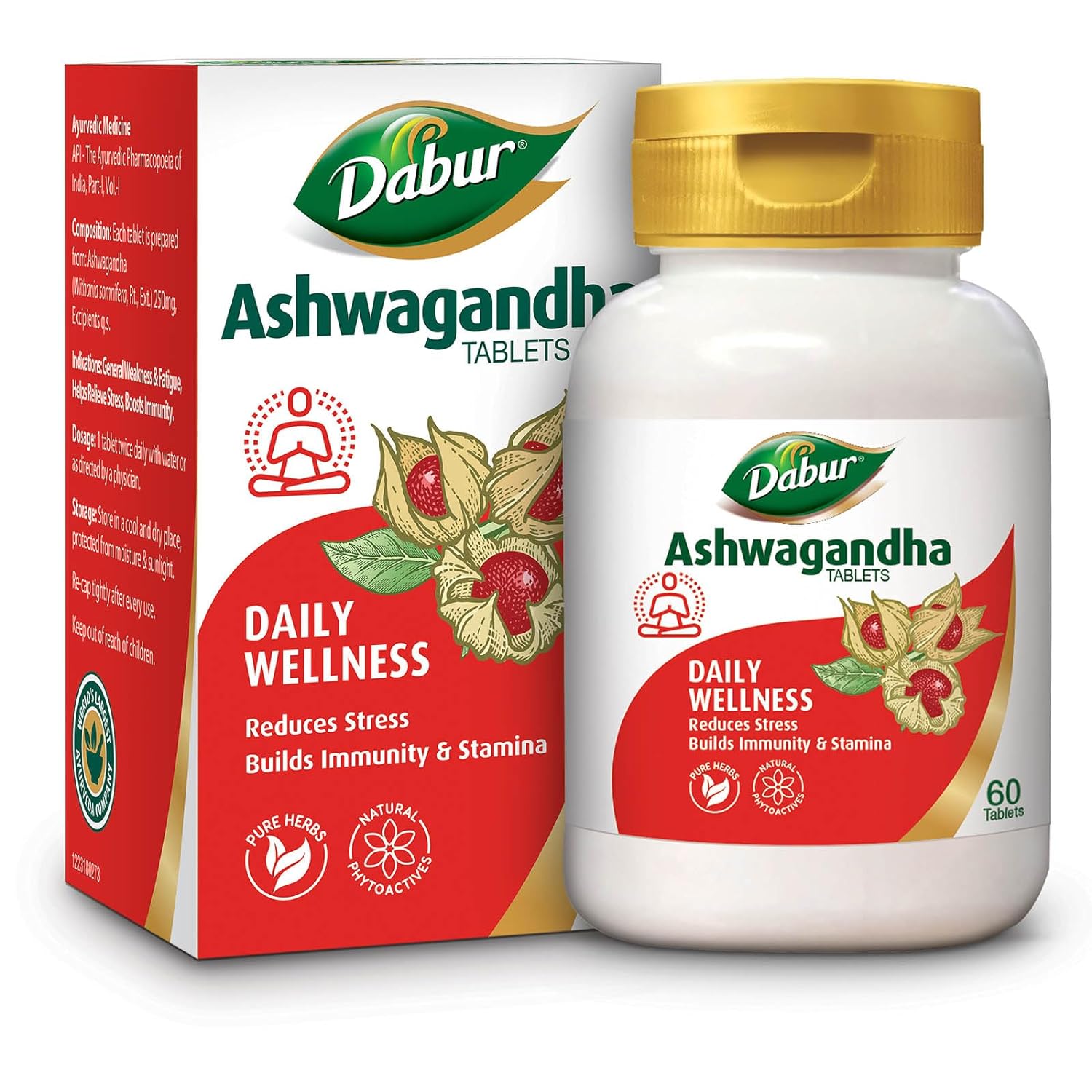 Dabur Ashwagandha Tablets| General Wellness Tablets | Stress Relief | Rich in Antioxidants | Immunity Booster | Rich in Antioxidants | Rejuvenates Body