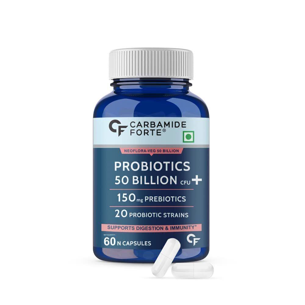 Carbamide Forte Probiotics Supplement 50 Billion for Women & Men–60 Veg Capsules