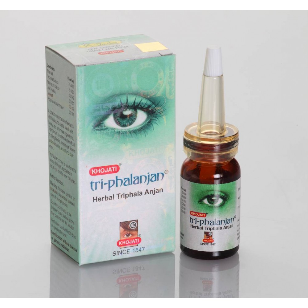 Khojati Tri-Phalanjan Herbal Eye Drop 7ml x 3 For cataract, tender eye tissues