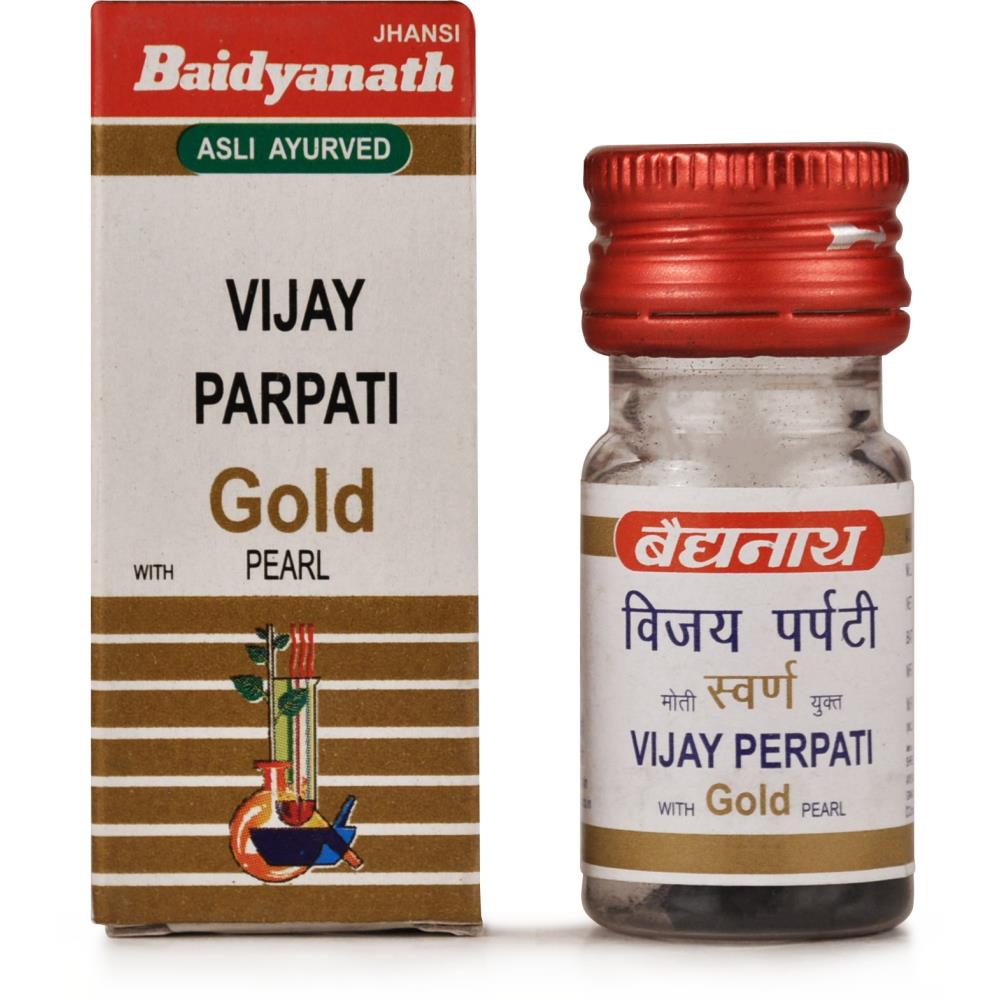 Baidyanath Vijay Parpati (Swarna Moti Yukta) (1g) For Digestion, Diarrhea, Piles, Cough, Cold, Liver Troubles