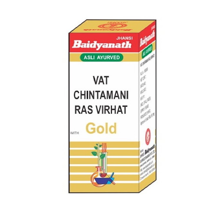 Baidyanath Vatchintamani Ras Vrihat (Swarna Moti Yukta) (5tab) For Weakness Of Limbs, Nerve Pains, Convulsions, Tremors, Vertigo, Migraine