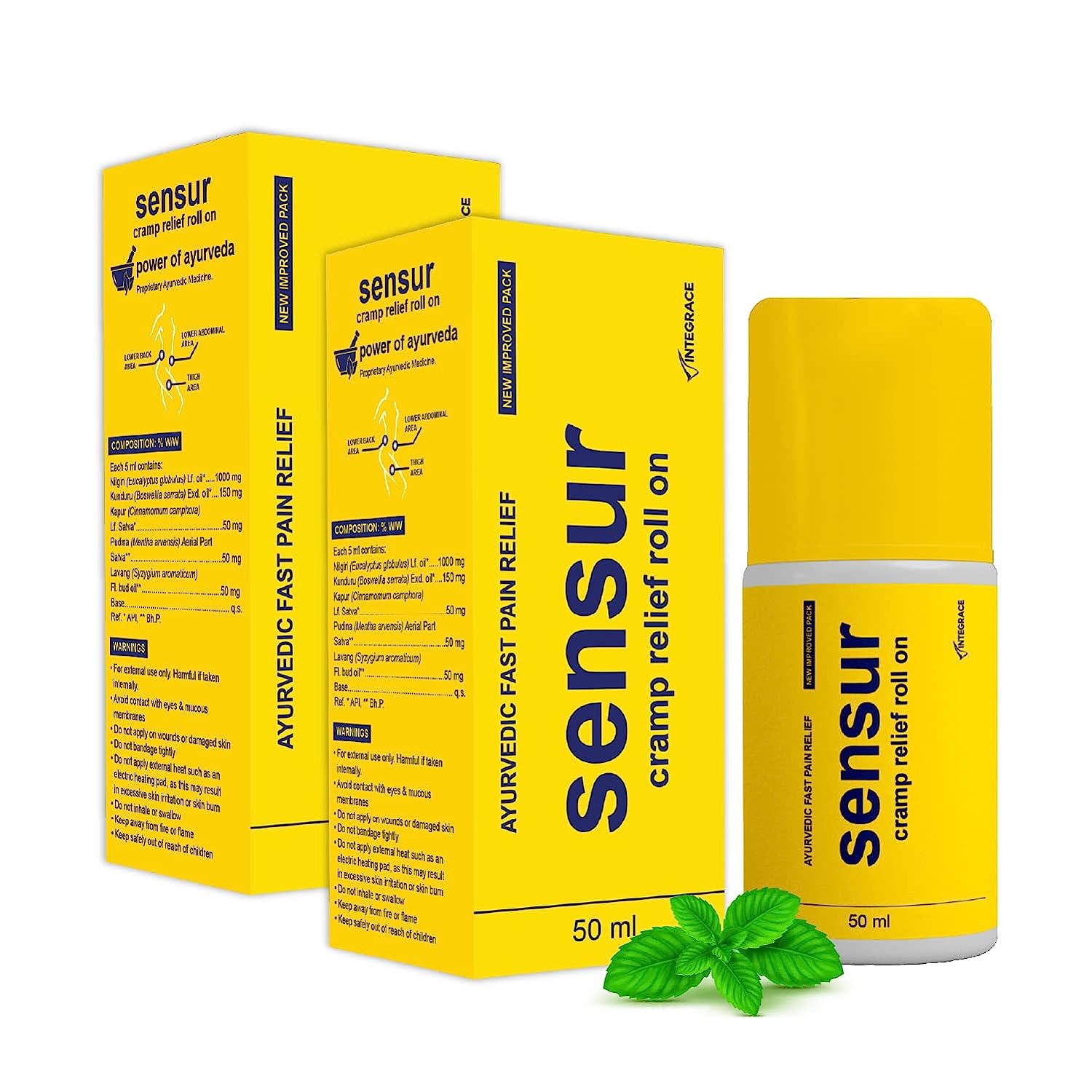 Sensur Ayurvedic Cramp Relief Roll On 50 ml x 2