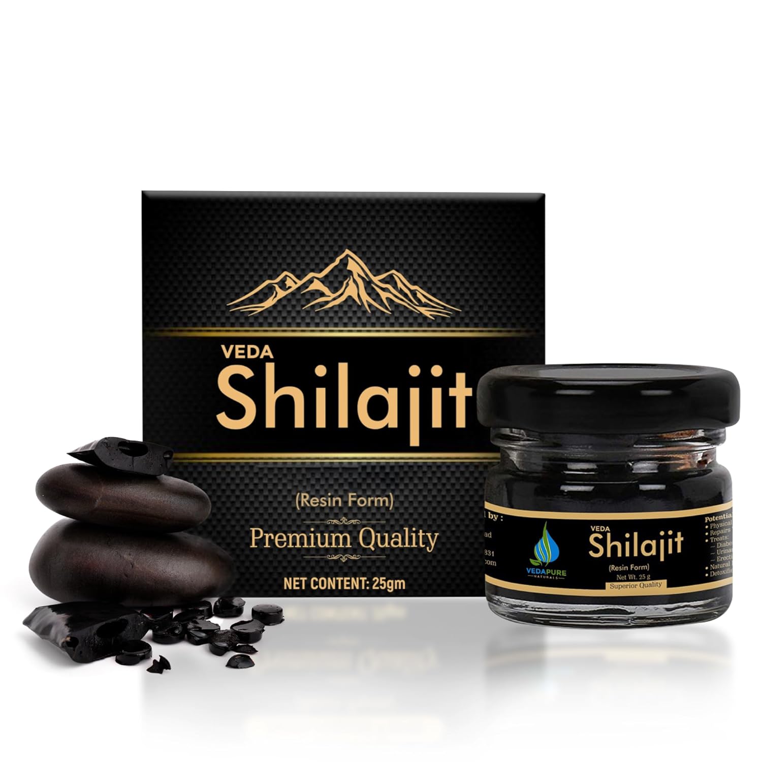 VEDAPURE shilajit | shilajit original | silajit for Men & Women | shilajit resin for Strength & Endurance | Lab Tested Shilajit Resin- 25 Gram