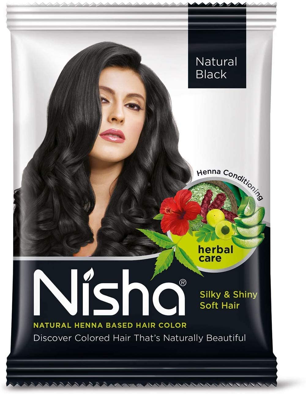 Nisha Natural Colour Hair Henna Powder (Black, 10 gm) – Pack of 10