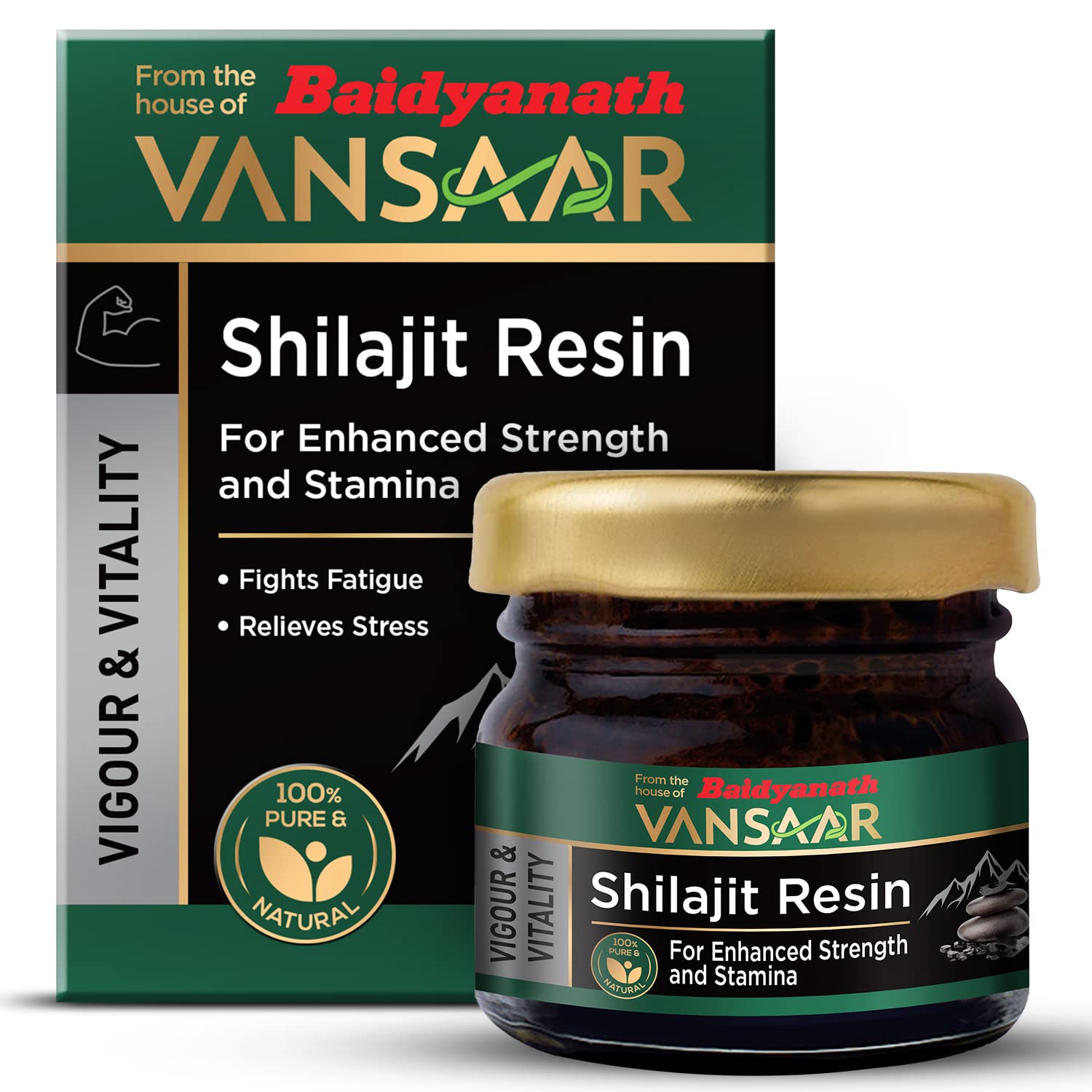 Vansaar Shilajit/Shilajeet Resin, 15g – Performance Booster | Original Shilajit | Naturally Boost Strength & Stamina | Suitable for Men & Women | Tested for Purity