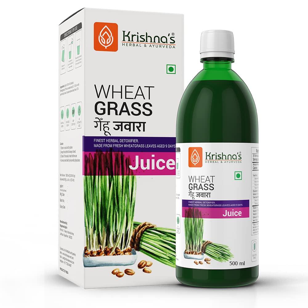 Krishna’s Wheatgrass Juice – (500 ML) For Blood Pressure, Liver Function