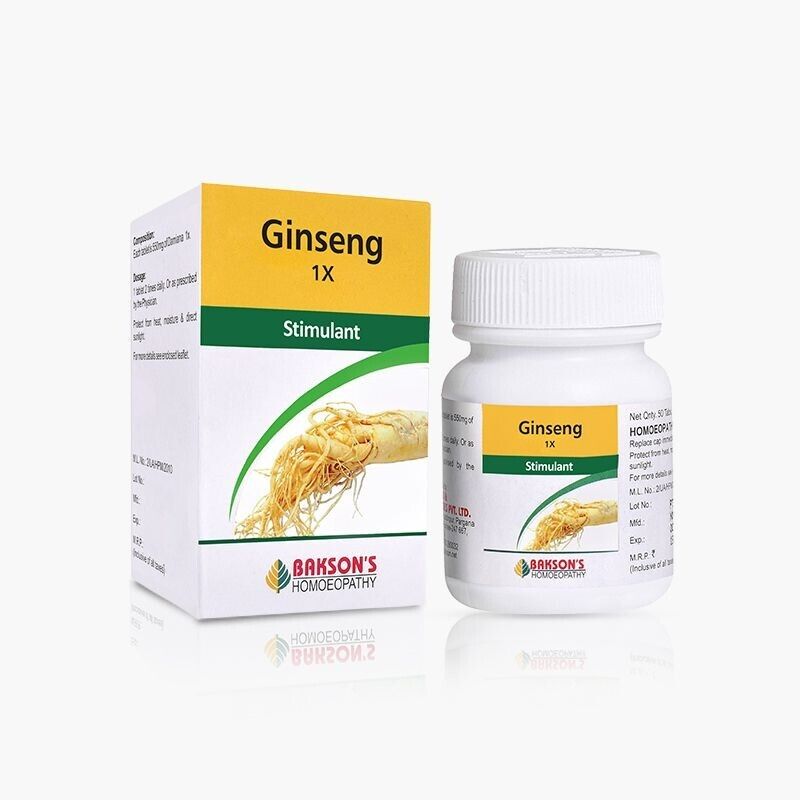 Bakson Homeopathic GINSENG 1X (50 Tablet) For Stimulant