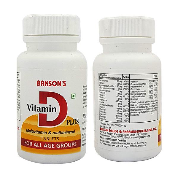 Bakson Homeopathy Vitamin D Plus 50 Tablets for Boost Immunity healthy skin