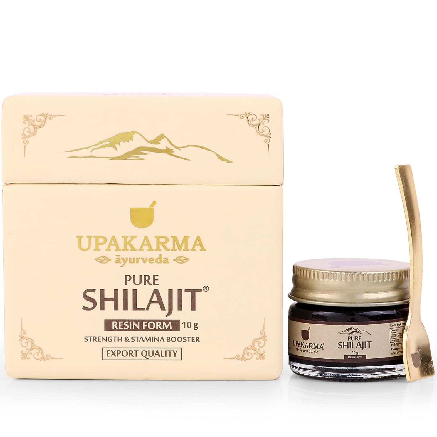 UPAKARMA Ayurveda 100% Ayurvedic, Original and Pure Shilajit/Shilajeet Resin Form to Boost Performance, Power, Stamina, Endurance, Strength and Overall Wellbeing For Men and Women – 10g