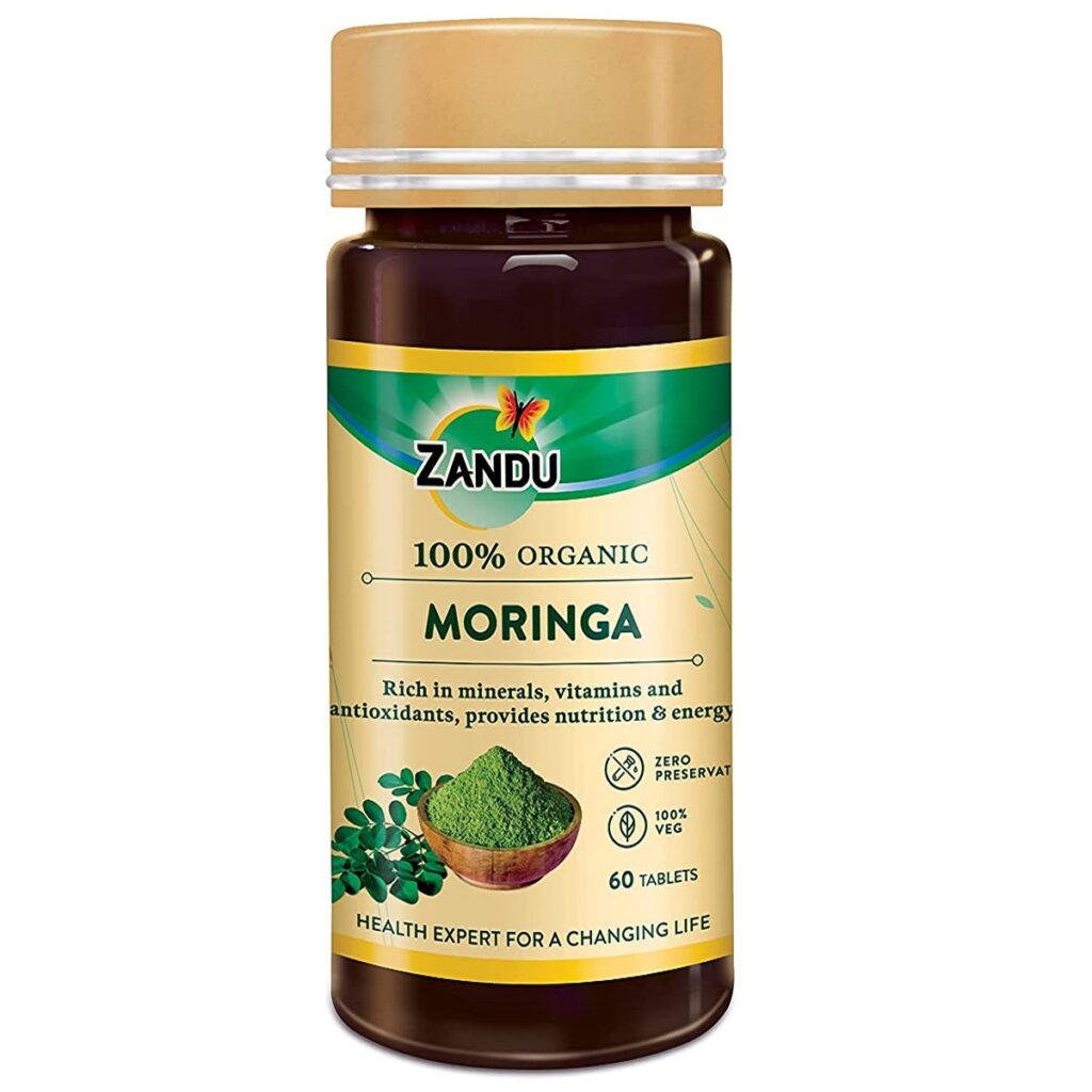 Zandu Moringa (60 Tablets) For Energy, stress Relief, overall wellbeing and better health