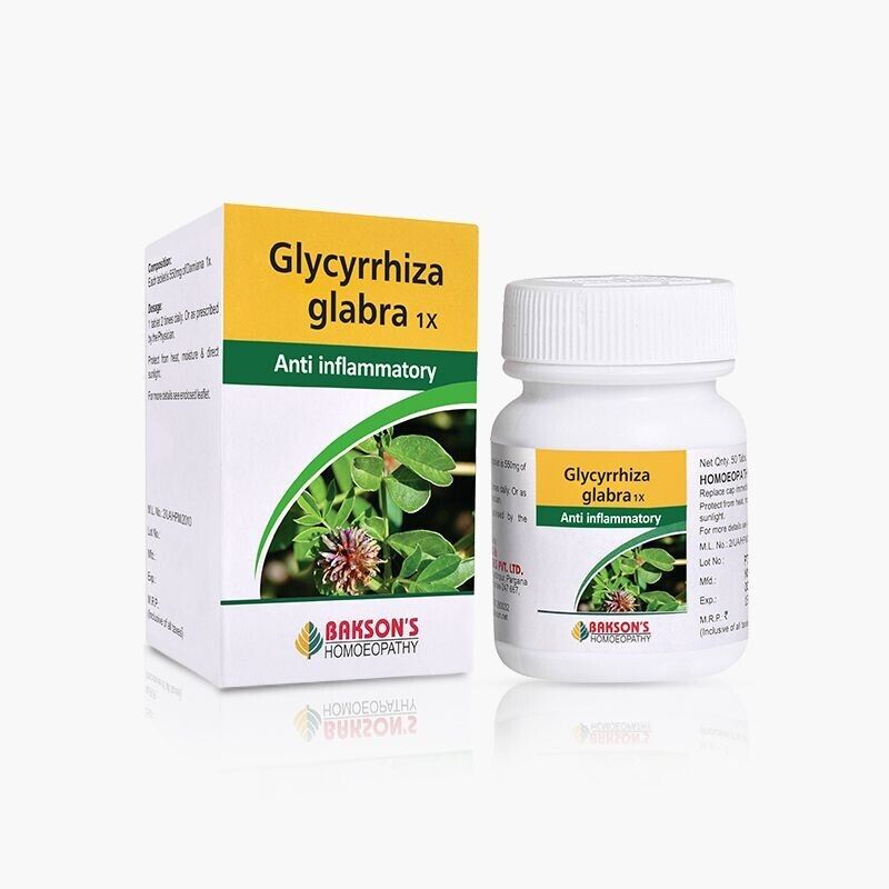 Bakson Homeopathic GLYCYRRHIZA GLABRA 1X (50 Tablet) For Anti inflammatory