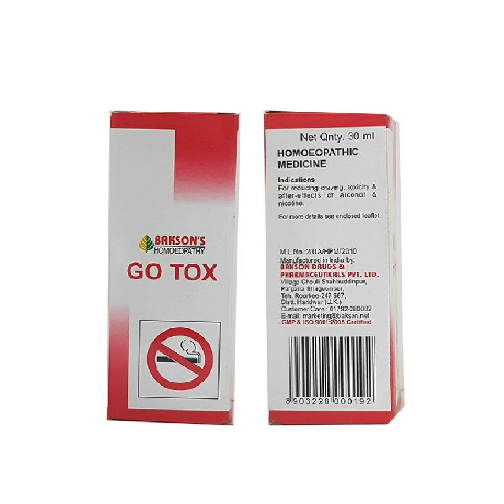 Bakson Homeopathic Go Tox Drops (30ml) for nausea and vomiting