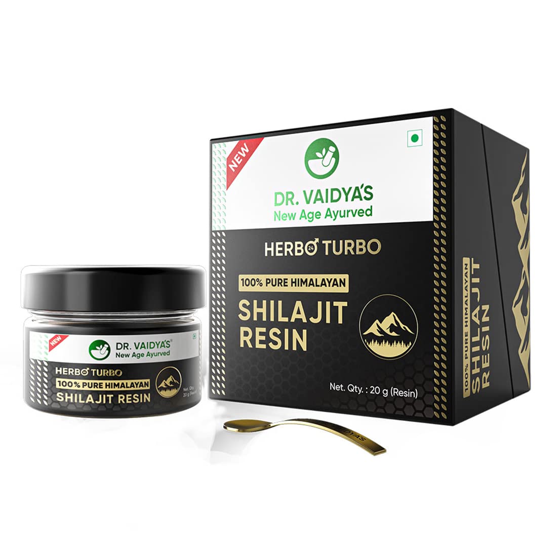 Dr. Vaidya’s Herbo24Turbo Shilajit Resin – 20 g | 100% Pure Himalayan | >75% Fulvic Acid & 80+ Trace Elements | Lab Tested