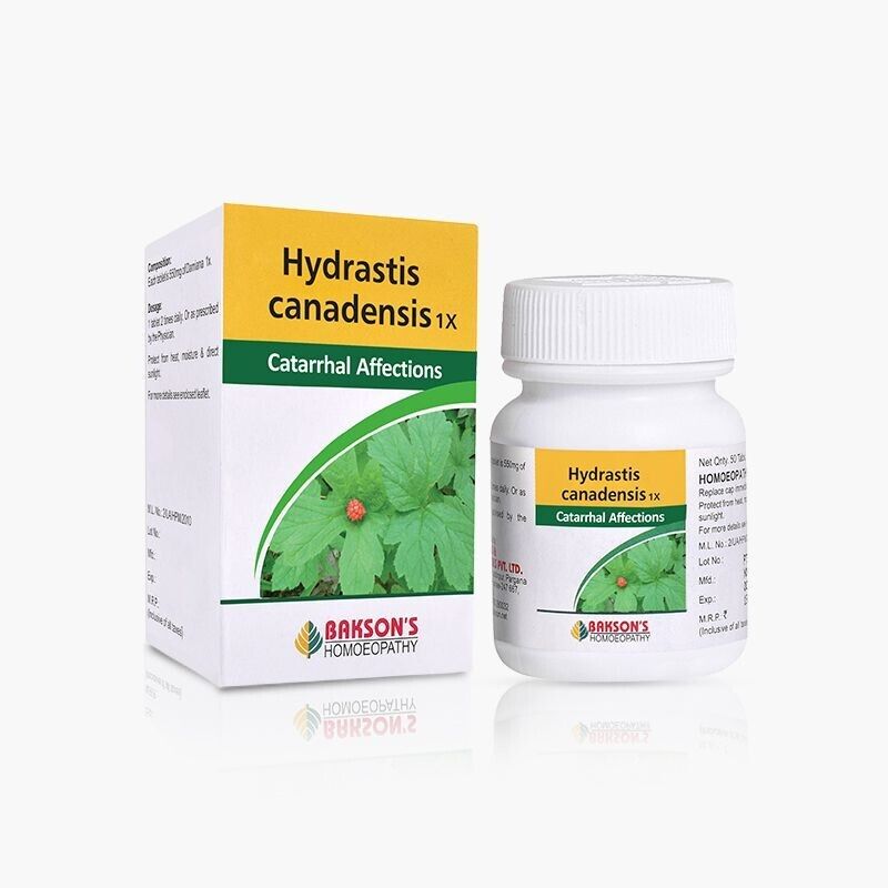 Bakson Homeopathic HYDRASTIS CANADENSIS 1X (50 Tablet) For Catarrhal Affections