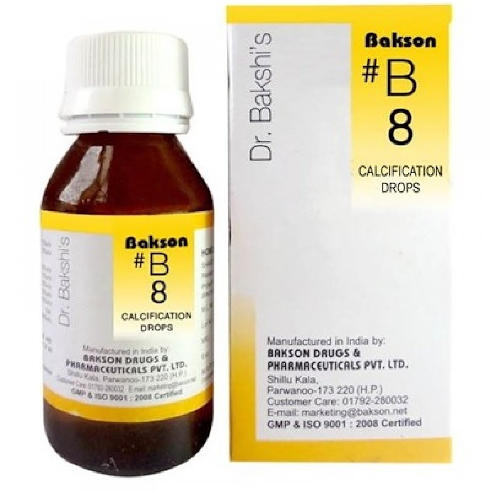 Bakson B8 Calcification Drops (30ml) For Cell Elasticity, Reduces Cholesterol levels, Palpitations