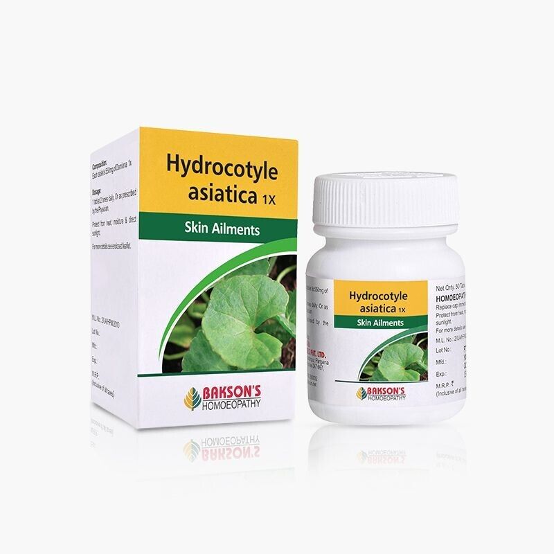 Bakson Homeopathic HYDROCOTYLE ASIATICA 1X (50 Tablet) For Skin Aliments