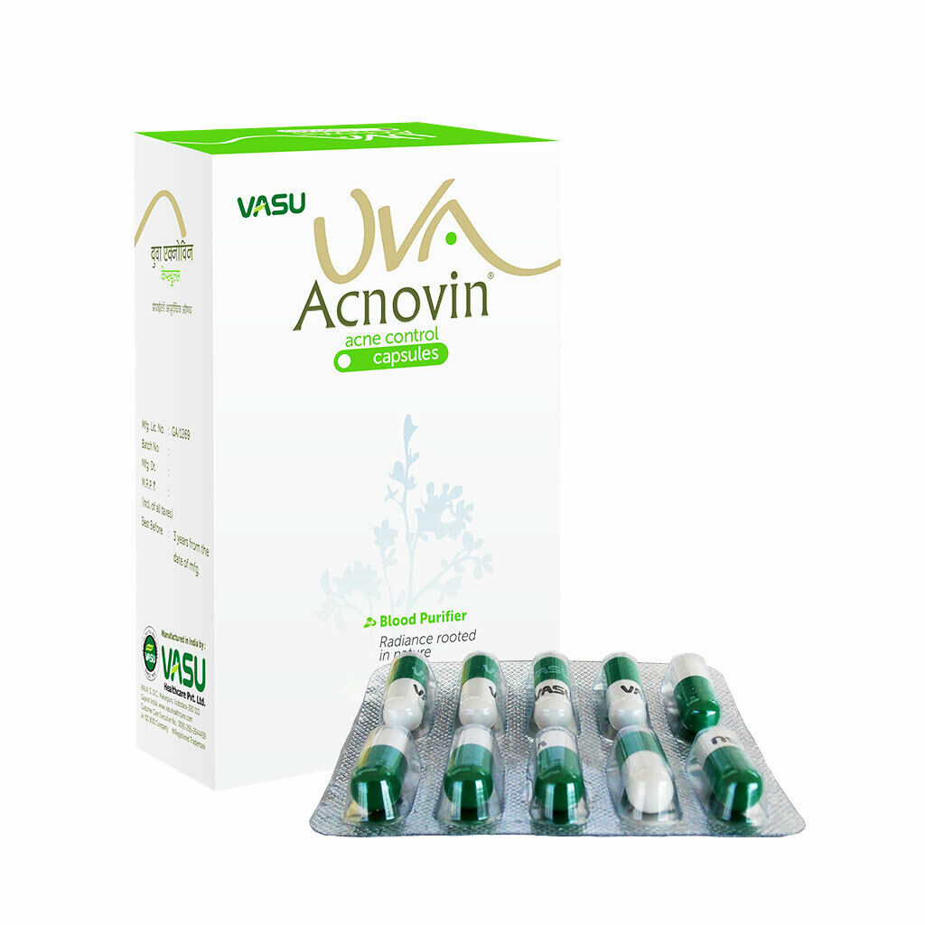 Vasu UVA Acnovin 30 Capsules Ayurveda Ayurvedic Herbal Product