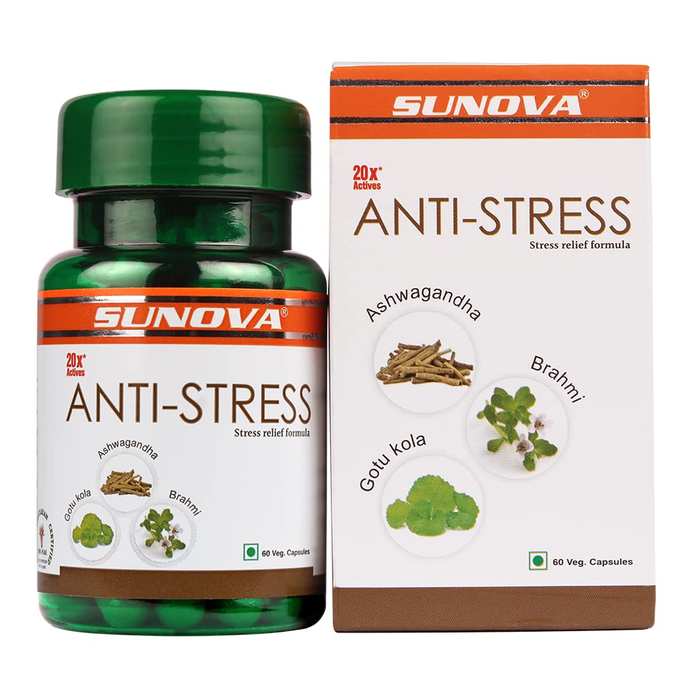 Sunova Anti-Stress Capsules 60 Veg. Capsules For stress, anxiety, mental fatigue