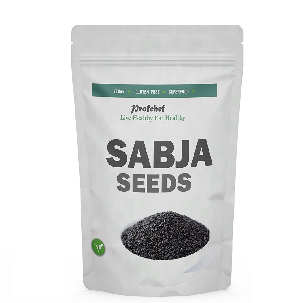 Profchef Sabja (Basil Seeds) – 250gm For Body Heat, unwanted cravings and aid in weight loss