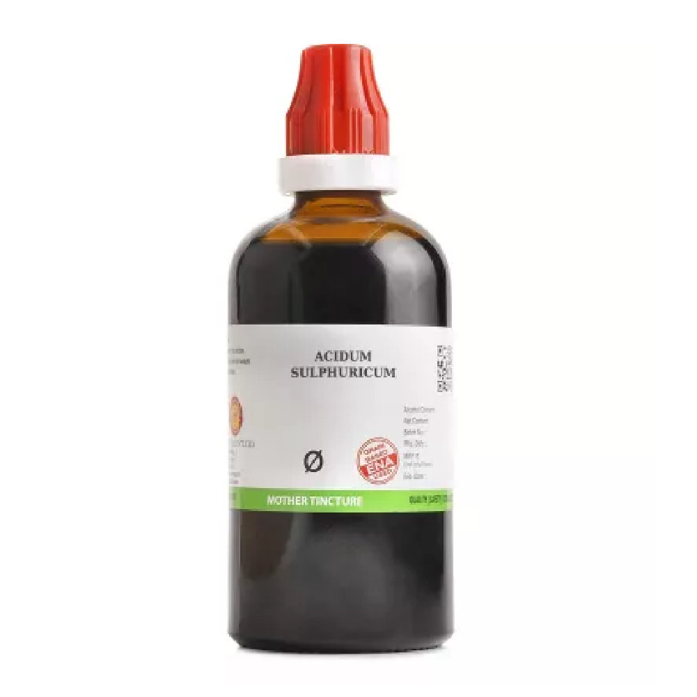 BJain Acidum Sulphuricum 1X (Q) Mother Tincture (100ml) For Mouth Ulcer, Piles, Vomiting