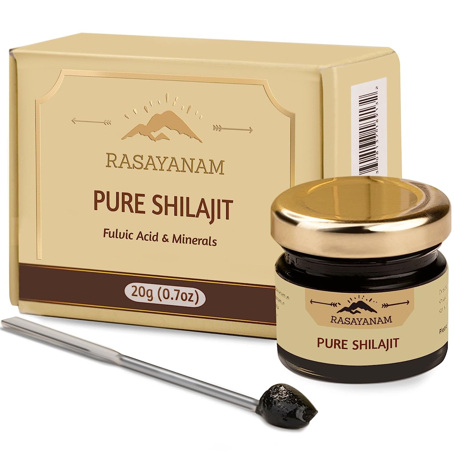 Rasayanam Pure Original Himalayan Shilajit/Shilajeet Resin 20g | Improve Strength & stamina for men & women | 4X Concentrated formula, Stronger Than Pills & Capsules