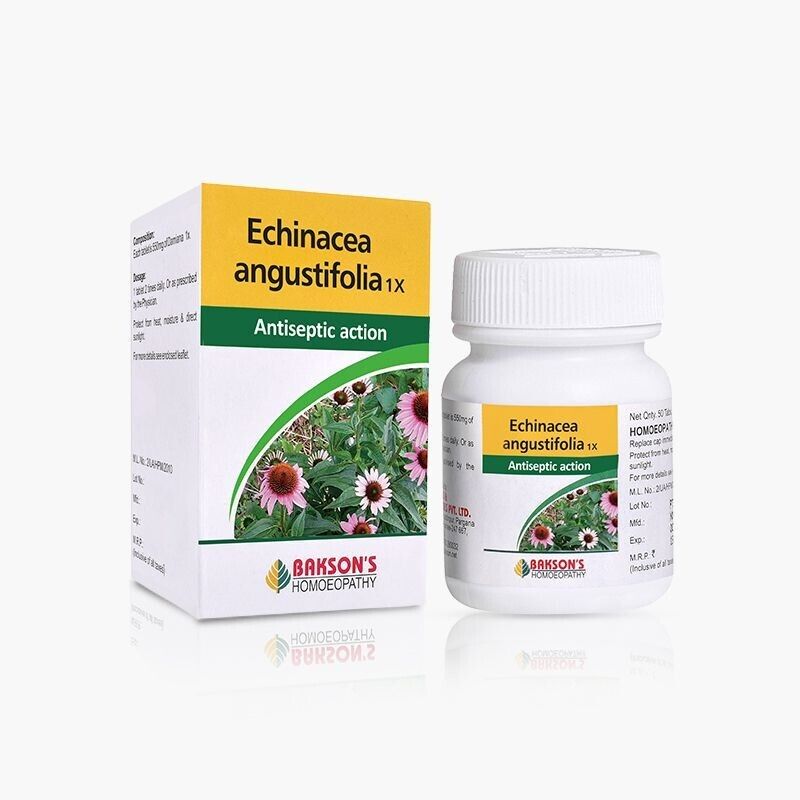 Bakson Homeopathic ECHINACEA ANGUSTIFOLIA 1X (50 Tablet) For Antiseptic Action